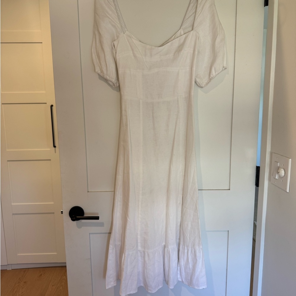 Reformation Cream Midi Dress